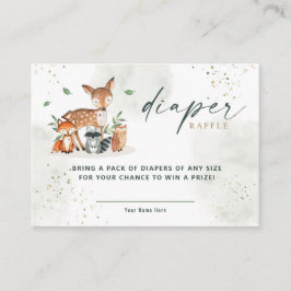 Greenery Woodland Baby Shower Raffle Tilläggskort