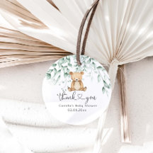 Greenery Woodland Cute Bear Baby Shower