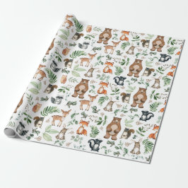 Greenery Woodland Forest Animals Birthday Vild 1 Presentpapper