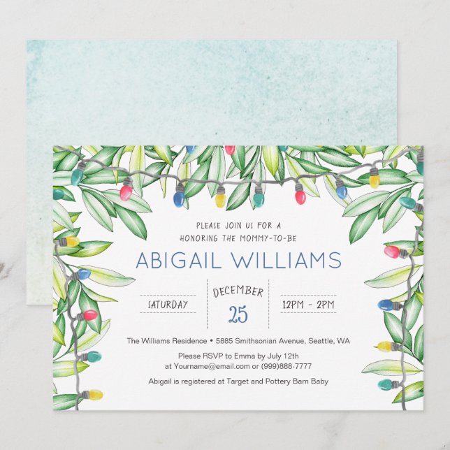 Greenery Woodland Garden Party Baby Shower Inbjudningar (Fram/baksida)