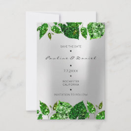 Greenery Woodland Grönt Monstera sparar datumet Gr Spara Datumet