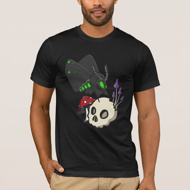Greeneyed Moth, Skull och Mushroom Shirt T Shirt (Framsida)