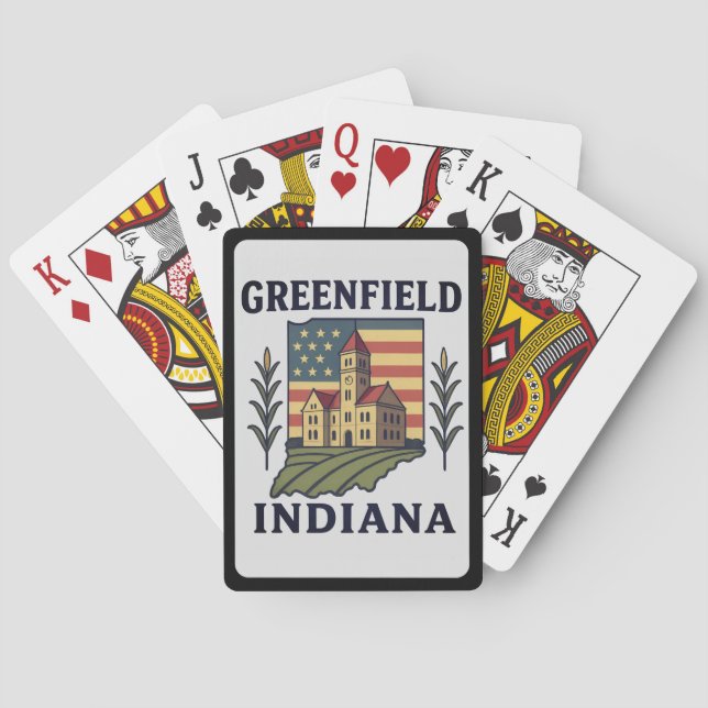 Greenfield Indiana American Flagga Casinokort (Baksidan)