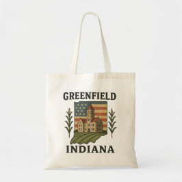 Greenfield Indiana American Flagga Tote Tygkasse
