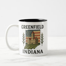 Greenfield Indiana Domstol Patriotic Mugg
