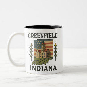 Greenfield Indiana Domstol Patriotic Mugg