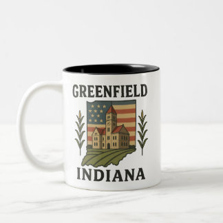 Greenfield Indiana Domstol Patriotic Mugg