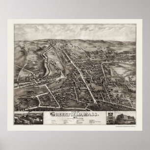 Greenfield, MORSA Panoramic Karta - 1877 Poster
