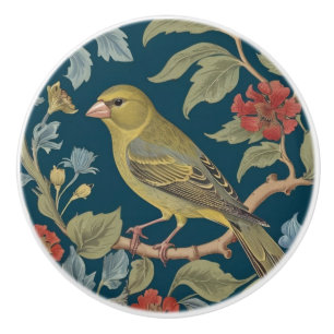 Greenfinch William Morris stil L Grönt Finch Bird Knopp