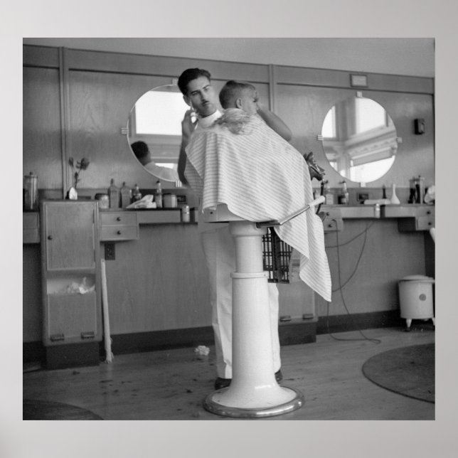 Greenhills, Ohio Barbershop, 1930-talet Poster (Framsidan)