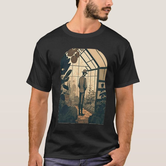 Greenhouse Allotment Garden Vintage Greenhouse Gar T Shirt (Framsida)