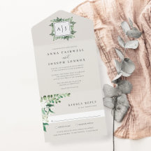 Greenhouse | Elegant Vattenfärg Botaniskt Bröllop