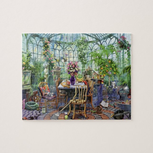 Greenhouse Morgon Jigszle Puzzle Pussel (Horisontell)