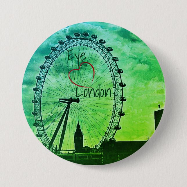 Greening Grått  London England Button Knapp (Framsida)