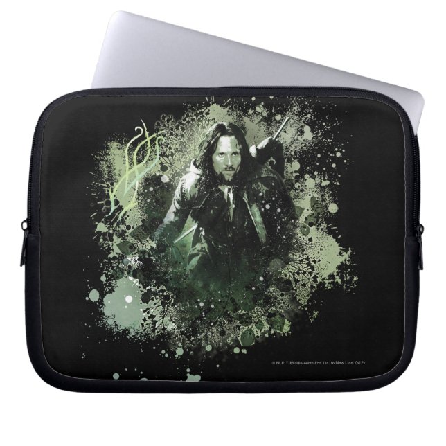 Greenish Aragorn Vector Collage Laptop Sleeve (Framsidan)