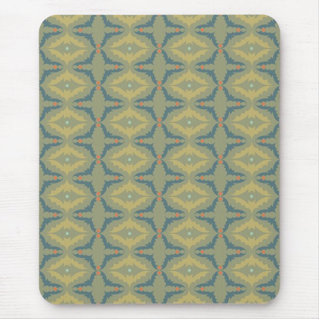 Greenish Retro Vintage Pattern Musmatta (Framsidan)