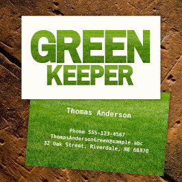 Greenkeeper in Grönt and White Visitkort