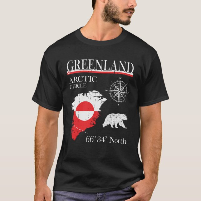 Greenland Arctic Circle  Polar Circle North Grönla T Shirt (Framsida)