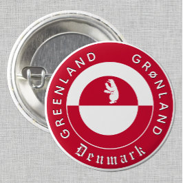Greenland Button, Patriotic, Greenland Flag Knapp