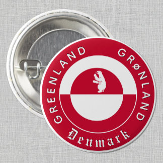 Greenland Button, Patriotic, Greenland Flag Knapp