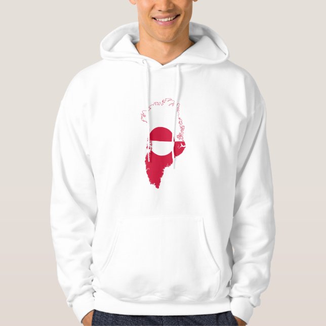 Greenland- flag in country T-Shirt Hoodie (Framsida)