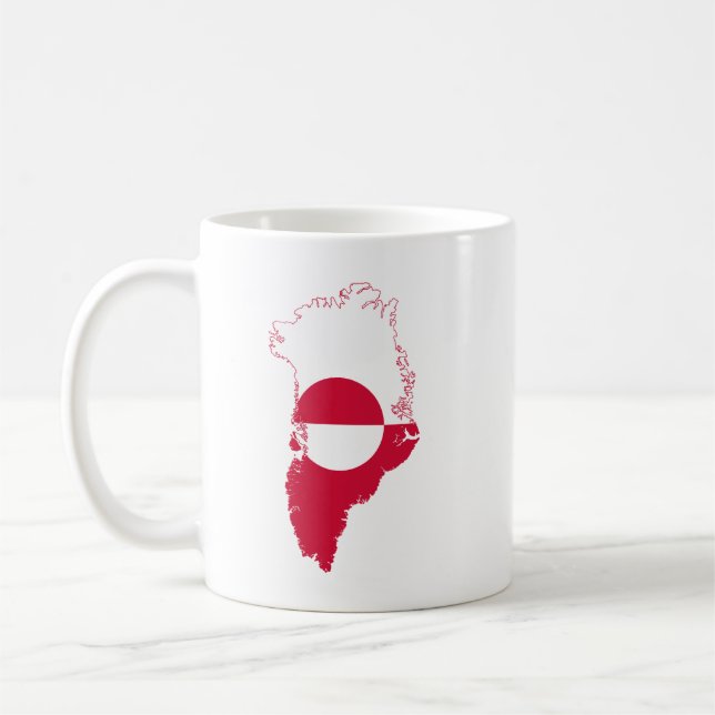 Greenland- flag in country T-Shirt Kaffemugg (Vänster)