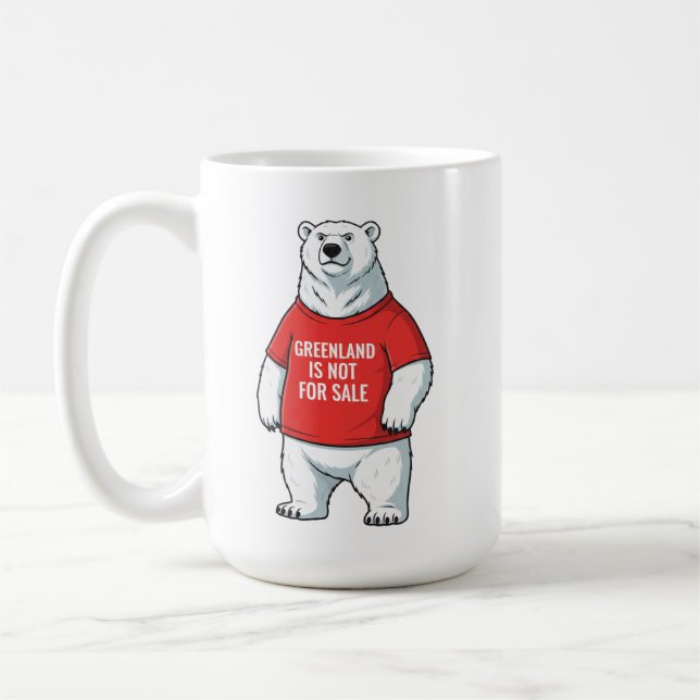 Greenland Is Not For Sale Polar Bear  Kaffemugg (Vänster)