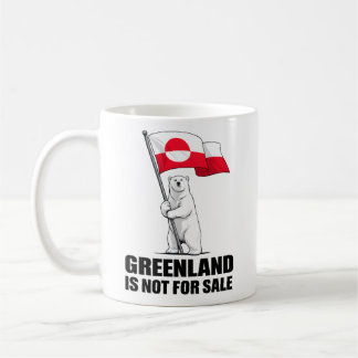 Greenland Is Not for Sale Polar Bear With Flag Kaffemugg