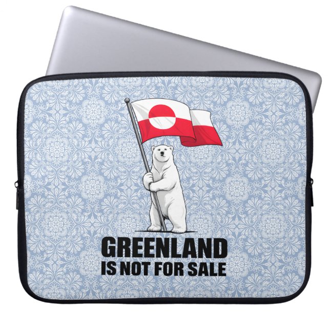 Greenland Is Not for Sale Polar Bear With Flag Laptop Fodral (Framsidan)