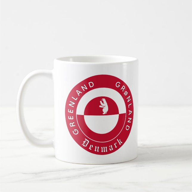 Greenland Mug, Bear, Patriotic Greenland Flag Kaffemugg (Vänster)