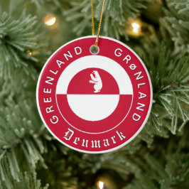 Greenland Ornament, Bear, travel, Greenland Flag Julgransprydnad Keramik