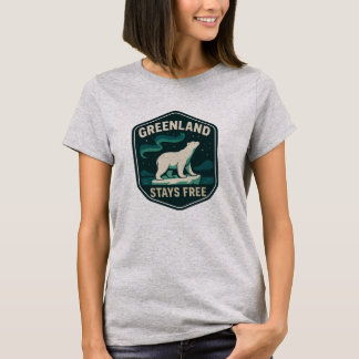 GREENLAND STAYS FREE Badge T Shirt