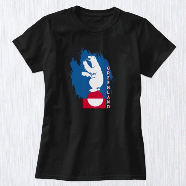 Greenland Tshirt, Greenland Flag fashion, Bear T Shirt (Greenland T-Shirt / Flag, Emblem)