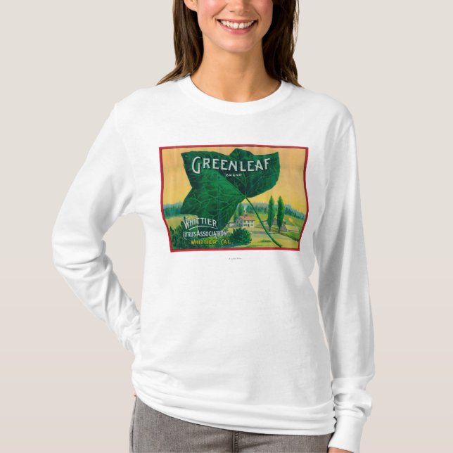 Greenleaf citron LabelWhittier, CA Tee Shirt (Framsida)