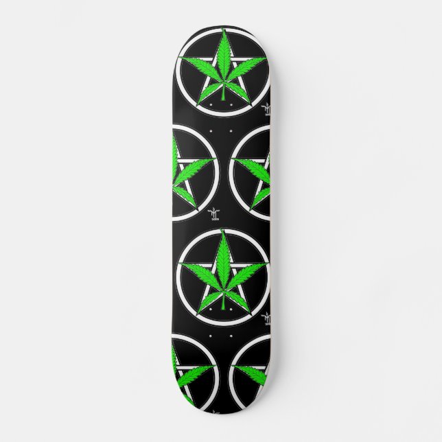 Greenleaf Pentagram Skateboard Black (Framsida)