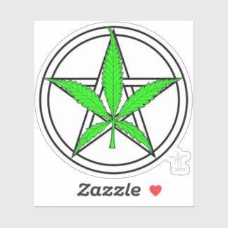 Greenleaf Pentagram Sticker Klistermärken