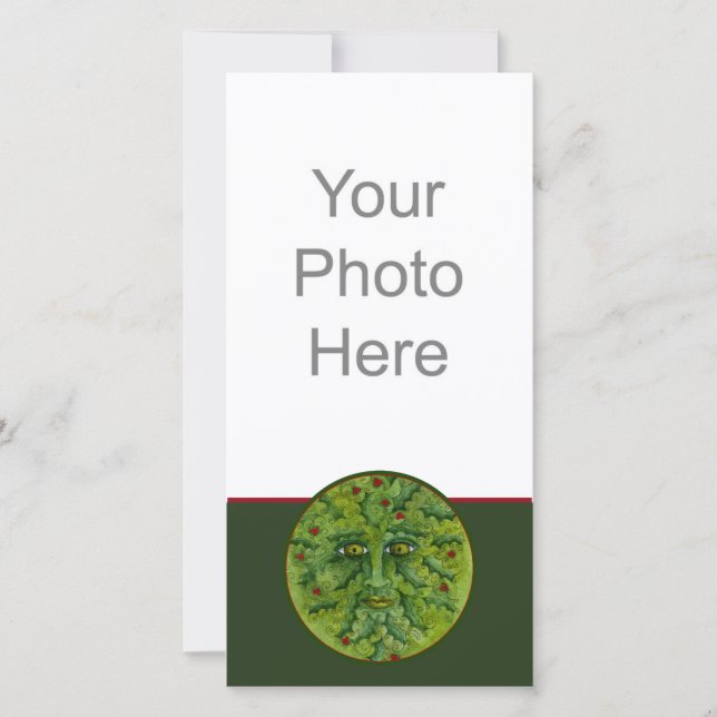 Greenman Holly Photo Card (Framsida)