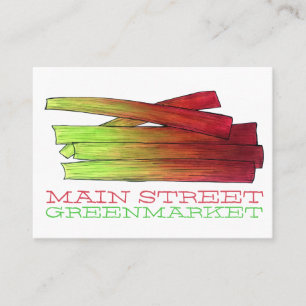 Greenmarket Livsmedel Shopping Vegetable Rhubarb Visitkort