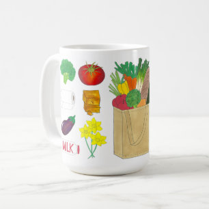 Greenmarket Livsmedel som köper frukt, grönsaker o Kaffemugg