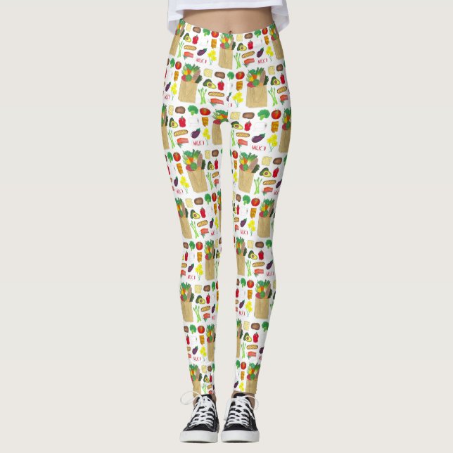 Greenmarket Livsmedel som köper frukt, grönsaker o Leggings (Framsida)