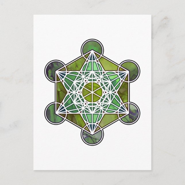 GreenMetatronCube Vykort (Framsida)