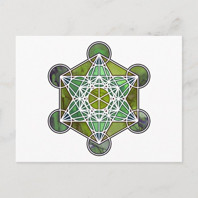 GreenMetatronCube Vykort (Framsida)