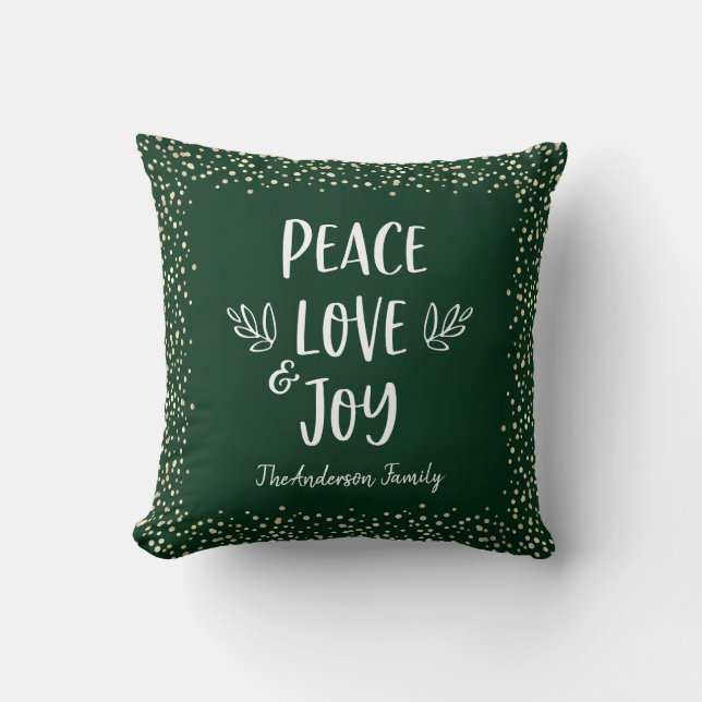 GreenPeace Kärlek Joy Quote Modern Typography Namn Kudde (Framsida)