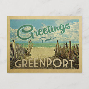 Greenport-vykort Beach Vintage resor-vykort Vykort