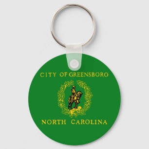 Greensboro (North Carolina) City flagga Keychain Nyckelring