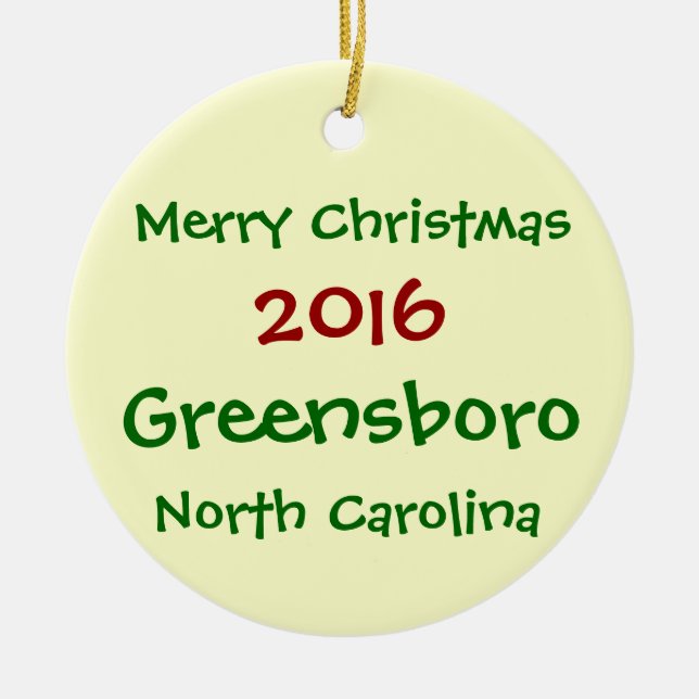 GREENSBORO NORTH CAROLINA JULPRYDNAD 2016 JULGRANSPRYDNAD KERAMIK (Framsidan)