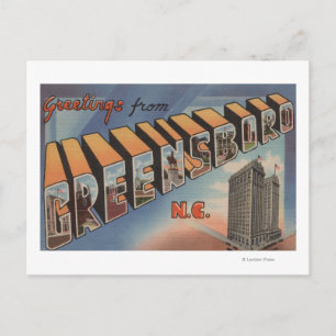 Greensboro, North Carolina - Large Brev Scenes Vykort