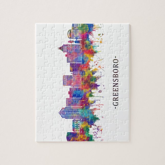 Greensboro North Carolina Skyline Pussel (Vertikal)