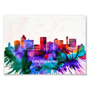 Greensboro Skyline Fototryck
