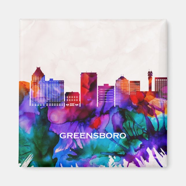 Greensboro Skyline Magnet (Framsidan)